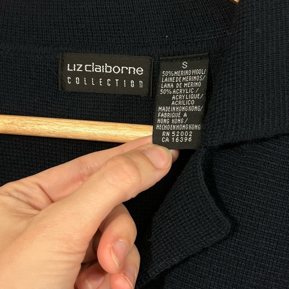 90’s Hong Kong merino Liz Claiborne Collection Cardigan Blazer (Women’s S) - Picture 5 of 5